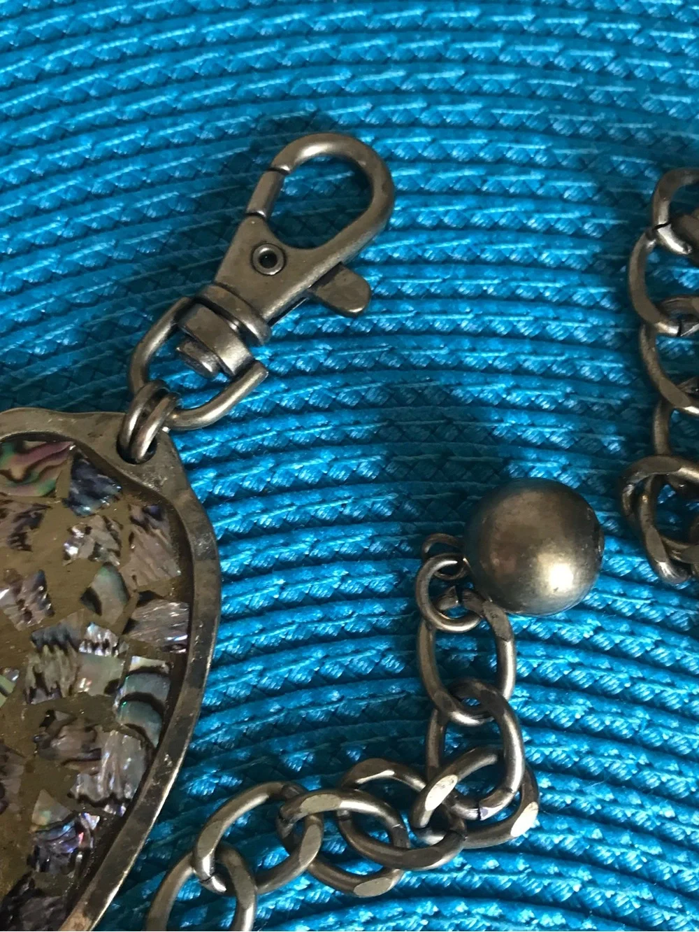 Chicos Iridescent Metal Boho Hippie Peasant Chain Belt Burnished Gold Chico’s